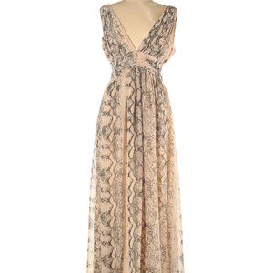 Sz 10 Snake Print Empire Maxi Dress